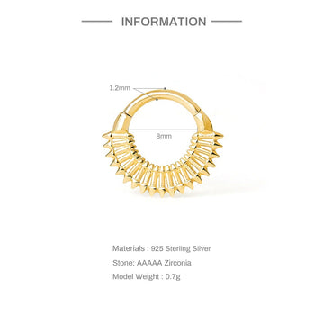 S925 human puncture cartilage jewelry, nose ring, ear bone nail, popular in Europe and America, creative texture rivet, ear bone ring, ear contour