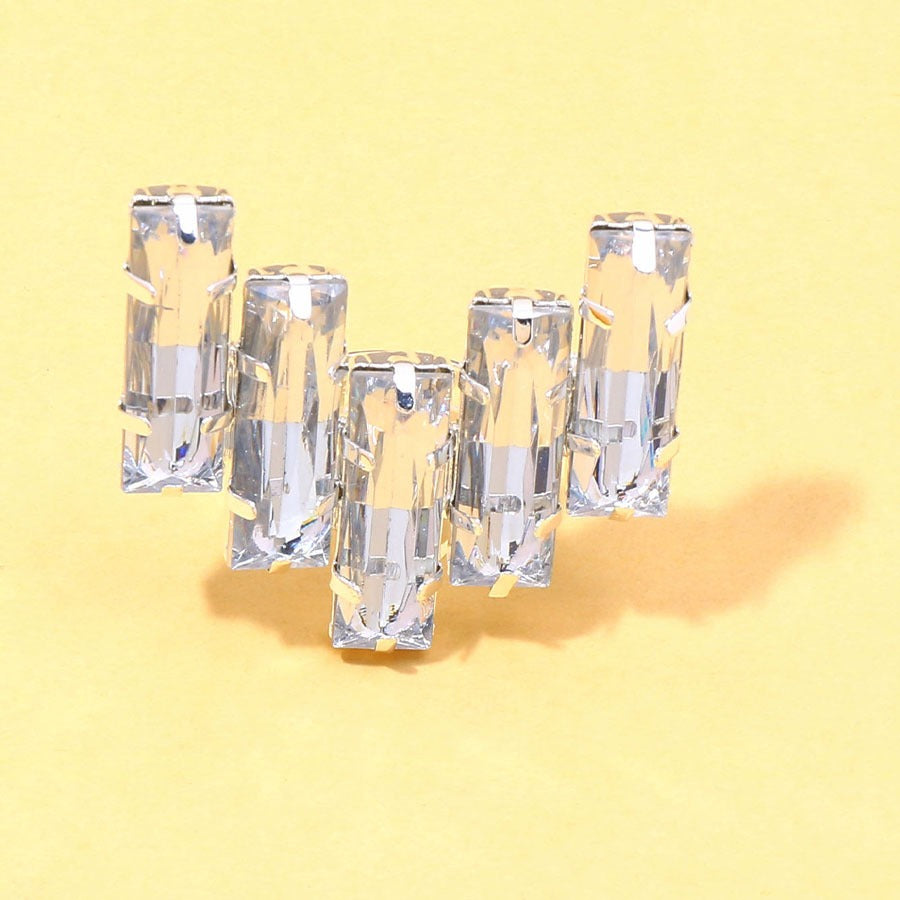 Geometric Ring Simplified Water Diamond Ring Square Diamond Ring Female