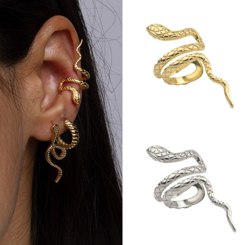 Wind snake shaped ear clip and ear bone clip