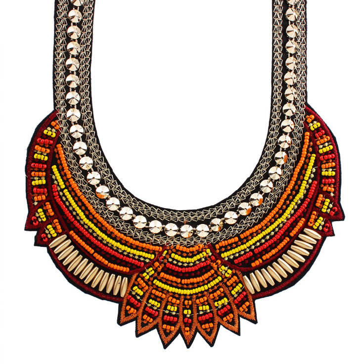 Retro Vintage Necklace Bohemian Fashion False Collar Necklace Bead Woven Necklace Women Egyptian Choker Necklace Jewelry