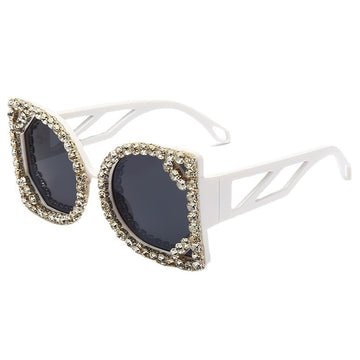 Luxury Diamond-studded Sunglasses Fashion D-shaped Big Frame Sun glasses Female Diamond Gorgeous Sunglass
