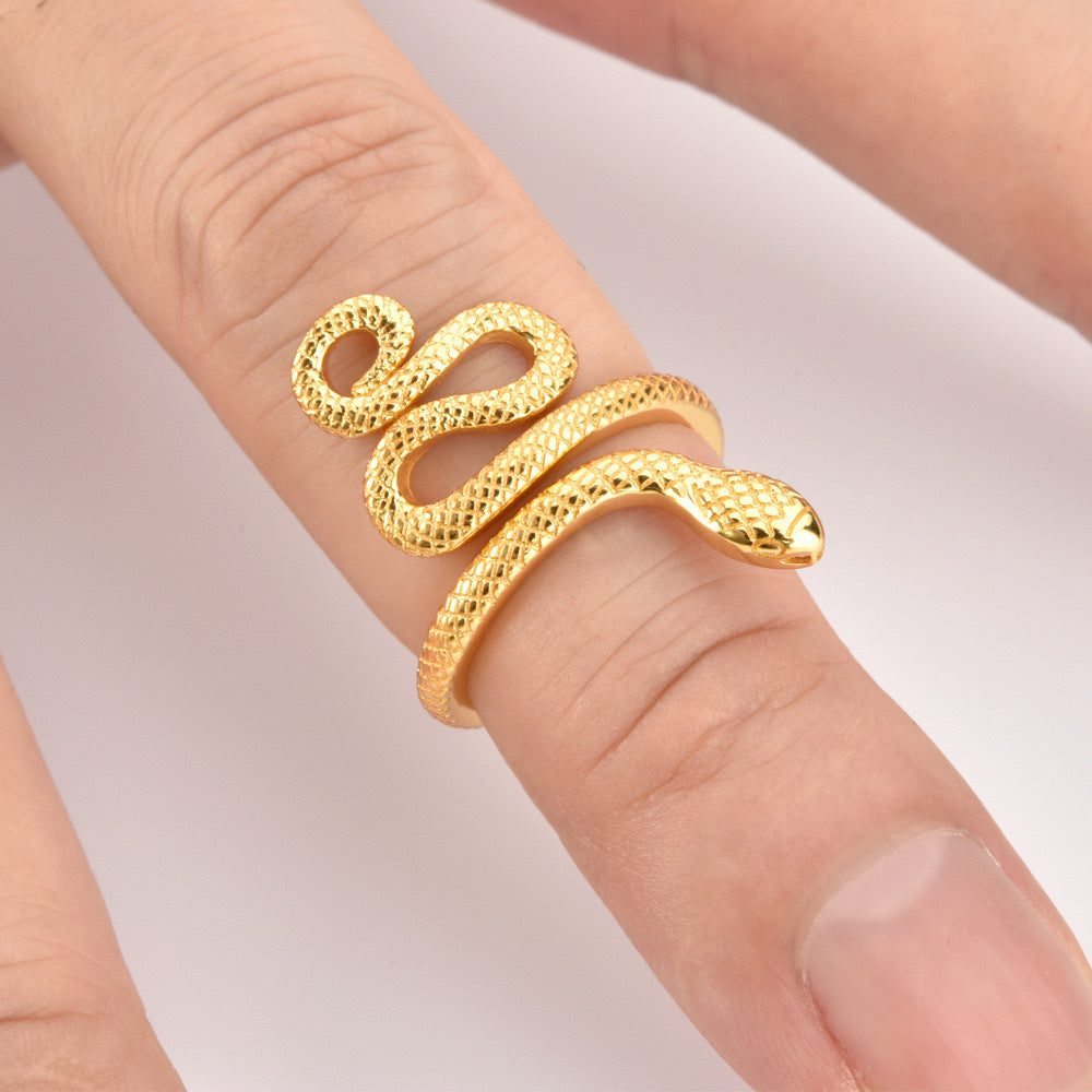 S925 Sterling Silver Multi-Ring Snake Open Ring Finger Ring