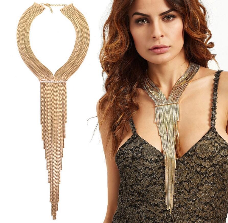 Necklace Luxury Women's Exaggerated Necklace Women's Necklace Trend Women's Tassel Chain Necklace Accessories