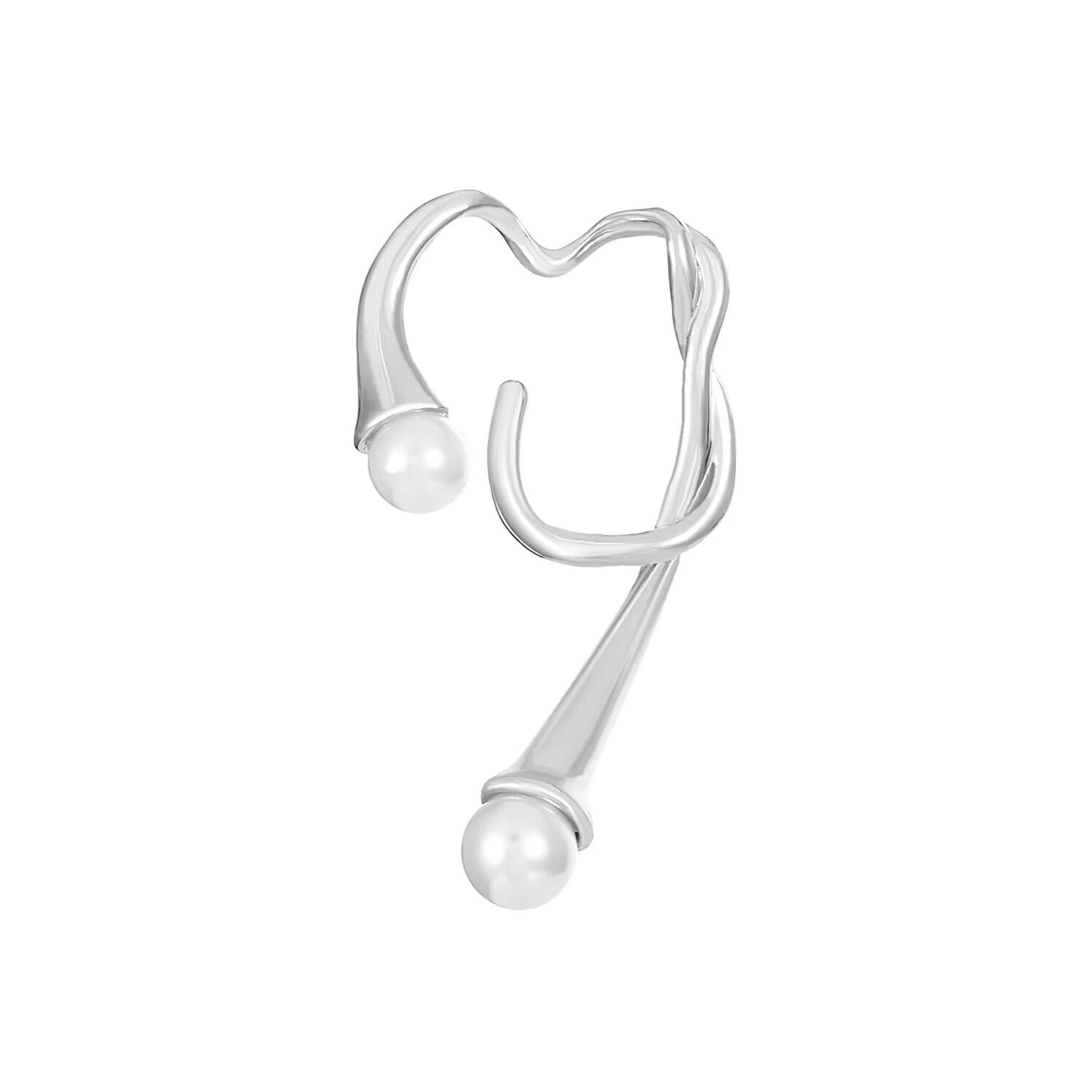 European and American pearl ear clips for women with irregular ear loops, cool and indifferent style, no ear holes, earrings, temperament, ear bone clip earrings