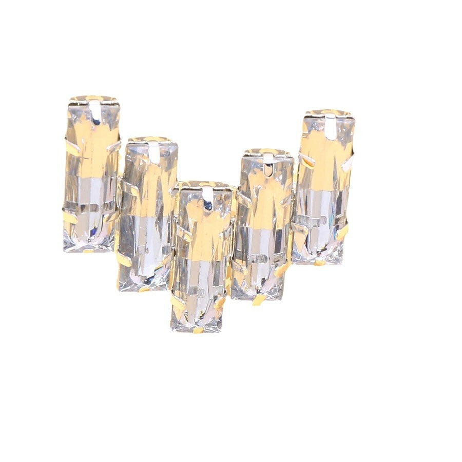 Geometric Ring Simplified Water Diamond Ring Square Diamond Ring Female
