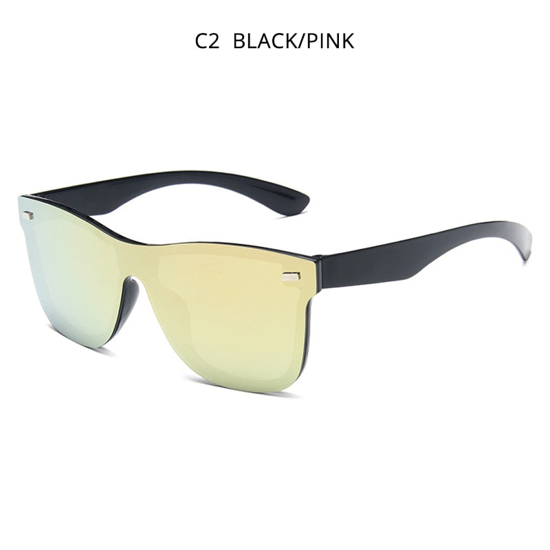 Fashion Rimless Sunglasses Men Vintage Square One-piece Lens Sun Glasses Stylish Brand Woman Sunglass Oculos De Sol