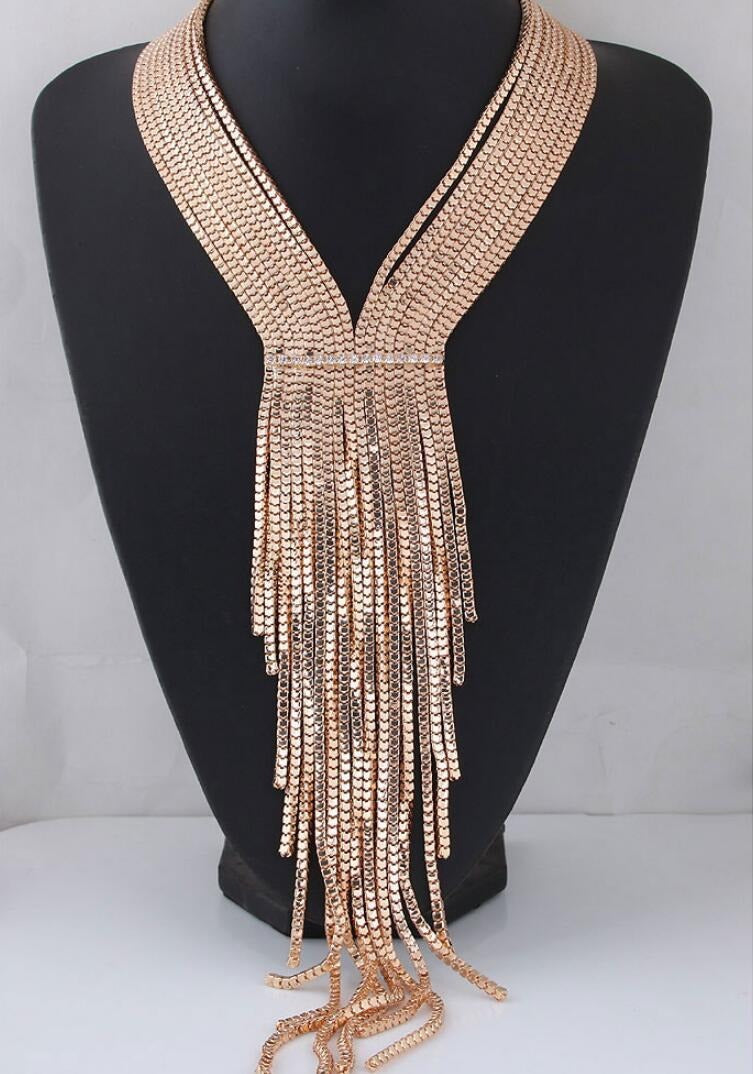 Necklace Luxury Women's Exaggerated Necklace Women's Necklace Trend Women's Tassel Chain Necklace Accessories