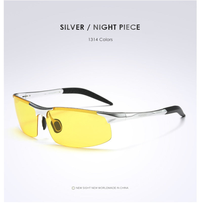 Driving Polarized Sunglasses Men Aluminum Magnesium Frame Sport Sun Glasses Driver Retro Goggles Sunglass UV400 Anti-Glare