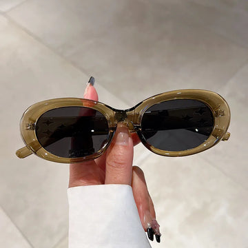 Retro New in Oval Sunglass Fashion Vintage Candy Color Women Shades Eyewear Ins Popular Brand Design UV400 Sun Glasses