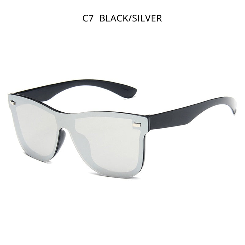 Fashion Rimless Sunglasses Men Vintage Square One-piece Lens Sun Glasses Stylish Brand Woman Sunglass Oculos De Sol