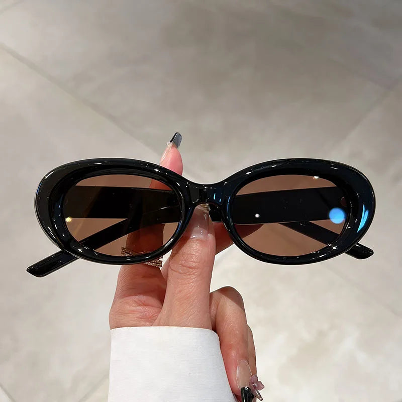 Retro New in Oval Sunglass Fashion Vintage Candy Color Women Shades Eyewear Ins Popular Brand Design UV400 Sun Glasses