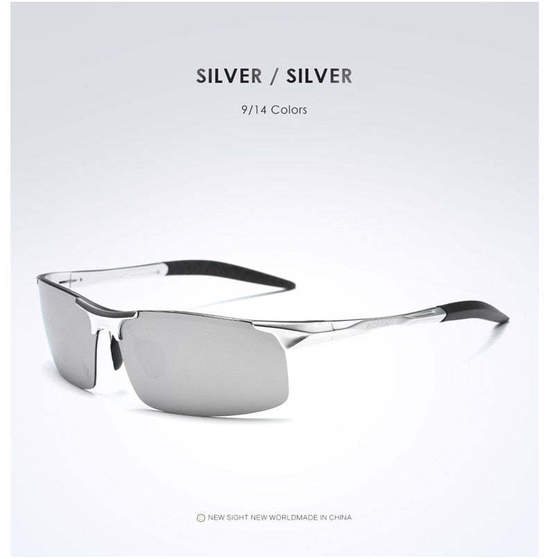 Driving Polarized Sunglasses Men Aluminum Magnesium Frame Sport Sun Glasses Driver Retro Goggles Sunglass UV400 Anti-Glare